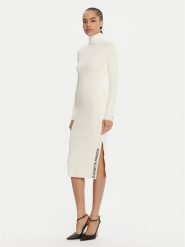 Elisabetta Franchi Sukienka dzianinowa AM-03S-56E2-V390 Écru Slim Fit. Sukienki damskie Elisabetta Franchi, s, bez wzorów, z dzianiny, bez kołnierzyka, bez ramiączek. Za 1,599.00 zł.