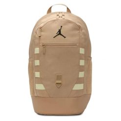Plecak szkolny sportowy Nike Jordan. Brązowe plecaki męskie Nike, bez wzorów, z materiału. Za 249.00 zł.