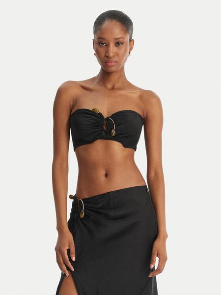 Bardot Top Dylan 60307TB Czarny Slim Fit. Czarne topy damskie BARDOT, bez wzorów, z syntetyku, bez kołnierzyka. Za 260.99 zł.