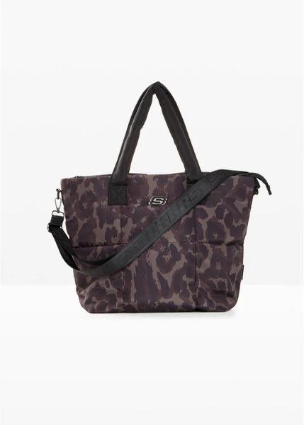 Torba shopper Sketchers. Czarne shopper bag damskie bonprix, bez wzorów, z nadrukiem, bez dodatków. Za 169.99 zł.