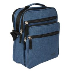 Torebka, Granatowa Listonoszka Zapinana na Zamek z Regulowanym Paskiem -Pako Jeans. Niebieskie saszetki męskie Pako Jeans, z jeansu. Za 59.00 zł.