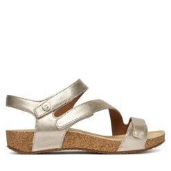 Sandały Josef Seibel. Żółte sandały damskie Josef Seibel, bez wzorów, bez obcasa, na płaskiej podeszwie. Za 399.99 zł.