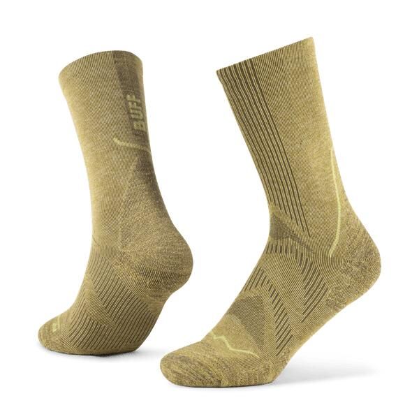 Skarpety do biegania Buff Dryflx Crew Sock DC. Brązowe skarpetki damskie Buff, bez wzorów, z elastanu. Za 109.99 zł.