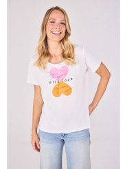 LIEBLINGSSTÜCK Koszulka "Cilia" w kolorze białym rozmiar: XL. Białe bluzki damskie LIEBLINGSSTÜCK, xl, bez wzorów, bez kołnierzyka, bez ramiączek. Za 149.31 zł.