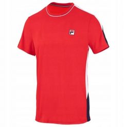Koszulka tenisowa Fila T-shirt Gabriel. Czerwone t-shirty męskie Fila, xl, z materiału, bez ramiączek, tenisowe. Za 113.99 zł.