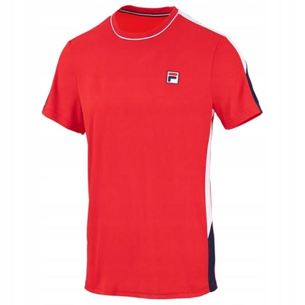 Koszulka tenisowa Fila T-shirt Gabriel. Czerwone t-shirty męskie Fila, xl, z materiału, bez ramiączek, tenisowe. Za 113.99 zł.
