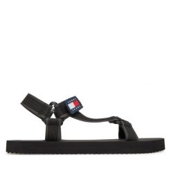 Sandały Tommy Jeans. Czarne sandały męskie Tommy Jeans, z jeansu, bez zapięcia. Za 149.99 zł.