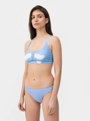 4F Góra od bikini z materiałów z recyklingu damska S. Niebieskie bikini damskie 4f, bez wzorów. W wyprzedaży za 19.99 zł.