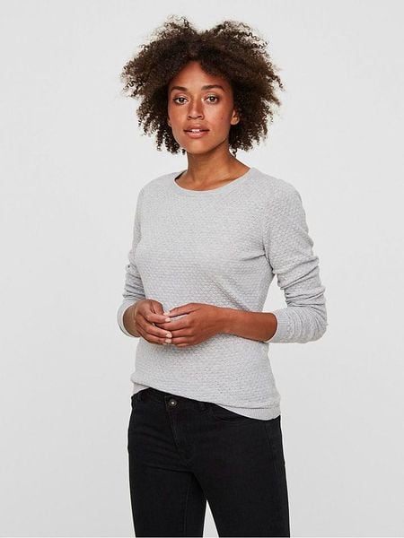 Vero Moda Sweter w kolorze szarym rozmiar: M. Szare swetry klasyczne damskie Vero Moda, m, z bawełny, bez kołnierzyka. Za 82.99 zł.