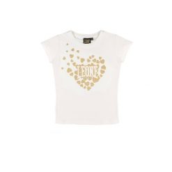 Leone 1947 – T-shirt Kurzarm ze złotym nadrukiem Glitzer für Mädchen. Białe t-shirty damskie LEONE 1947 APPAREL, m, bez wzorów, z bawełny, bez kołnierzyka. W wyprzedaży za 58.94 zł.