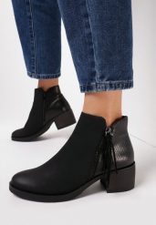 Czarne Matowe Botki On Your Mind. Czarne botki damskie Born2be, ze skóry, bez obcasa, na obcasie, bez zapięcia. Za 54.99 zł.