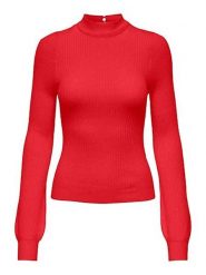 ONLY Sweter w kolorze czerwonym rozmiar: L. Czerwone golfy damskie Only, l, bez wzorów, prążkowane, bez ramiączek. Za 66.00 zł.