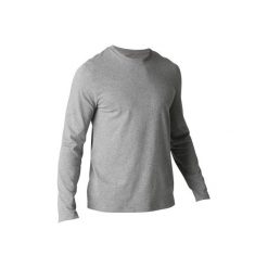 Koszulka długi rękaw Regular Gym & Pilates 100 męska. Niebieskie koszulki męskie z długim rękawem DOMYOS, m, z bawełny. Za 19.99 zł.