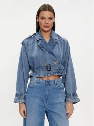 Liu Jo Kurtka jeansowa UA4233 DS059 Niebieski Regular Fit. Niebieskie kurtki damskie Liu Jo, bez wzorów, z bawełny, bez kaptura. Za 1,399.00 zł.
