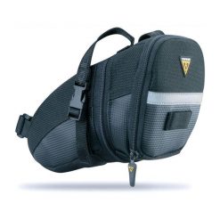 Torebka rowerowa podsiodłowa Topeak Aero Wedge Pack Large. Czarne torebki klasyczne damskie Topeak, bez wzorów, bez dodatków. Za 119.99 zł.