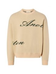 Another Cotton Lab Męski sweter z dzianiny - Signature Knit Mężczyźni Bawełna beżowy, XS. Brązowe swetry męskie Another Cotton Lab, m, bez wzorów, z bawełny, bez kołnierzyka. Za 449.95 zł.