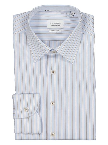 Eterna Koszula - Modern fit - w kolorze błękitno-białym rozmiar: 41. Niebieskie koszule męskie Eterna, bez wzorów, z bawełny, bez kołnierzyka, bez ramiączek. Za 118.84 zł.