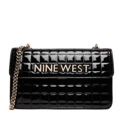 Torebka Nine West. Czarne torebki klasyczne damskie Nine West, bez wzorów, glamour, bez kołnierzyka, bez ramiączek. Za 229.99 zł.
