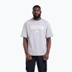 Koszulka męska Boxraw East Street Oversized T-Shirt. Szare t-shirty męskie BOXRAW, m, bez wzorów, z bawełny, bez kołnierzyka. Za 199.99 zł.