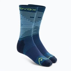 Skarpety narciarskie męskie ORTOVOX All Mountain Mid. Niebieskie skarpetki męskie ORTOVOX, bez wzorów, z elastanu. Za 119.99 zł.
