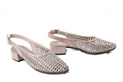 RIEKER 47078-90 metallic, czółenka damskie. Żółte czółenka damskie Rieker, bez wzorów, bez obcasa. Za 319.90 zł.