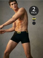Bokserki Batman 2 pack - czarny. Czarne bokserki męskie Sinsay, bez wzorów. Za 29.99 zł.