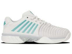 Buty sportowe - tenis - damskie - K-SWISS EXPRESS LIGHT 3 - biało-szare. Szare buty sportowe na co dzień damskie K-Swiss, bez wzorów, na fitness i siłownię. Za 269.00 zł.