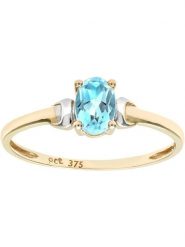 Revoni Złoty pierścionek z topazem rozmiar: 63. Żółte pierścionki damskie Revoni, z topazem, złote. Za 782.99 zł.