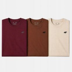 KOSZULKA MĘSKA LIMITOWANA 4F T-SHIRT KOMPLET ZESTAW 3 SZTUKI L M3948 SS26. T-shirty męskie 4f, l, bez wzorów, z bawełny, bez kołnierzyka. Za 164.70 zł.