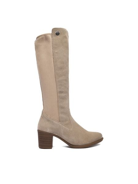 Rieker Kozaki CEO-Y2050-60 Szary. Szare kozaki damskie Rieker, ze skóry, bez obcasa, na słupku. Za 459.99 zł.