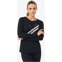 Koszulka z długim rękawem damska SUPER.NATURAL W Kryssede Ski. Czarne t-shirty damskie Super.natural, bez wzorów, bez kołnierzyka. Za 279.99 zł.