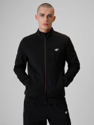 4F Bluza dresowa regular bez kaptura męska - czarna M. Czarne bluzy bez kaptura męskie 4f, m, z bawełny. Za 199.99 zł.