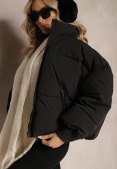 Czarna Pudełkowa Kurtka Pikowana o Kroju Oversize Isatti. Czarne kurtki damskie Renee, l, bez wzorów, bez kaptura. Za 159.99 zł.
