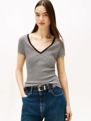 Tommy Jeans Koszulka Kobiety Bawełna czarny|biały, S. Białe t-shirty damskie Tommy Jeans, s, bez wzorów, z bawełny, bez kołnierzyka. Za 119.95 zł.
