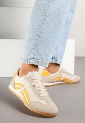 Beżowo-Pomarańczowe Sneakersy Typu Klasyczne Tenisówki Zdobione Przeszyciami Zardiva. Brązowe trampki i tenisówki damskie Renee, z aplikacjami, z jeansu. Za 69.99 zł.