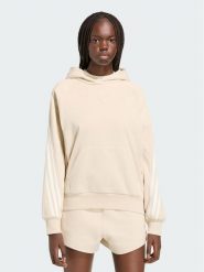 Adidas Bluza 3-Stripes KV9930 Beżowy jasny Loose Fit. Brązowe bluzy bez kaptura damskie Adidas, xs, z bawełny. Za 298.99 zł.