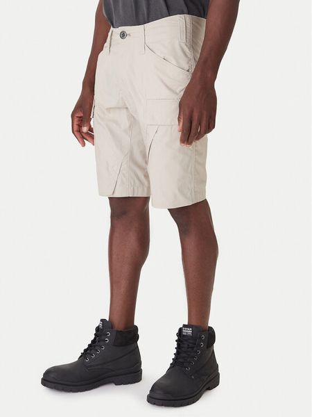 G-Star Raw Szorty materiałowe 3D Cargo D26222-D308 Écru Regular Fit. Szorty męskie G-Star Raw, z materiału, bez kołnierzyka. Za 469.99 zł.