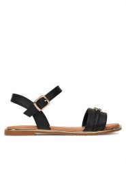Tommy Hilfiger Sandały T3A2-33778-0326 S Czarny. Czarne sandały dziewczęce Tommy Hilfiger, ze skóry, bez zapięcia. Za 219.99 zł.