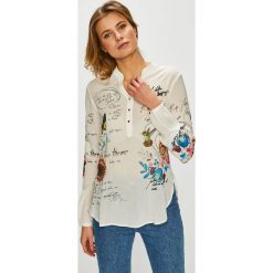 Desigual - Bluzka. Białe bluzki damskie Desigual, l, bez wzorów, z tkaniny, casualowe, bez kołnierzyka, bez ramiączek. W wyprzedaży za 219.90 zł.
