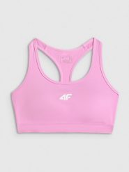 4F Biustonosz treningowy z niskim wsparciem damski - różowy M. Czerwone biustonosze sportowe damskie 4f, bez wzorów, z gumy. Za 119.99 zł.