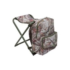 Plecak - stołek myśliwski camo. Brązowe plecaki damskie SOLOGNAC, bez wzorów, z materiału, sportowe. Za 99.99 zł.