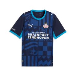 Trzecia koszulka PSV Eindhoven 2026/27. Niebieskie t-shirty sportowe męskie Puma, l, bez ramiączek, do piłki nożnej. Za 431.00 zł.