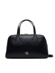 Calvin Klein Torebka Ck Medium Bowling Bag LV04F3610G Czarny. Czarne torebki klasyczne damskie CALVIN KLEIN, bez wzorów, ze skóry, bez dodatków. Za 569.99 zł.