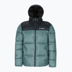 Kurtka puchowa męska Columbia Puffect Hooded. Niebieskie kurtki męskie Columbia, l, bez wzorów, z puchu, sportowe, bez kaptura. W wyprzedaży za 367.05 zł.