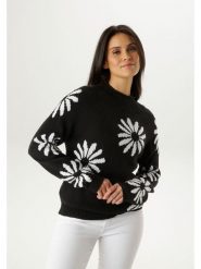 Aniston Sweter w kolorze czarno-białym rozmiar: 46. Czarne golfy damskie Aniston, bez wzorów, bez ramiączek. Za 173.99 zł.