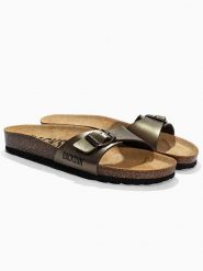 BACKSUN Skórzane klapki "Paris" w kolorze jasnobrązowym rozmiar: 41. Brązowe klapki damskie Backsun, bez wzorów, z materiału, bez obcasa. Za 117.99 zł.