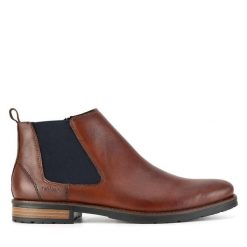 Botki Rieker. Brązowe buty zimowe męskie Rieker, bez zapięcia. Za 307.99 zł.