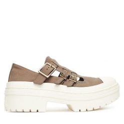 Półbuty Converse. Zielone półbuty damskie Converse, bez wzorów, retro, bez obcasa, na płaskiej podeszwie. Za 379.99 zł.