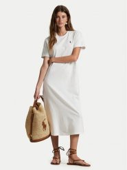 Polo Ralph Lauren Sukienka codzienna 211971066002 Biały Straight Fit. Białe sukienki damskie Polo Ralph Lauren, na co dzień, s, bez wzorów, z bawełny, bez kołnierzyka, bez ramiączek, proste. Za 589.99 zł.