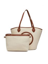 Valentino Torebka VBS7QO02CAN Beżowy. Brązowe torebki klasyczne damskie Valentino, bez wzorów, z materiału, bez dodatków. Za 299.99 zł.